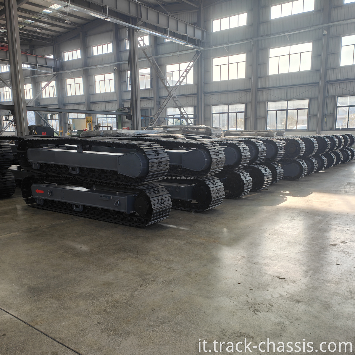 Piattaforma di carwler di gomma elettrica da 20T personalizzata con supporto rotante per le parti del telaio del settore agricola